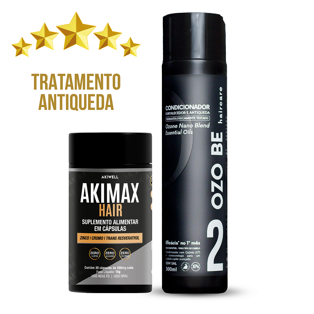 Kit Antiqueda Masculino 01 Condicionador Ozo Be + 01 Akimax Hair BRINDE